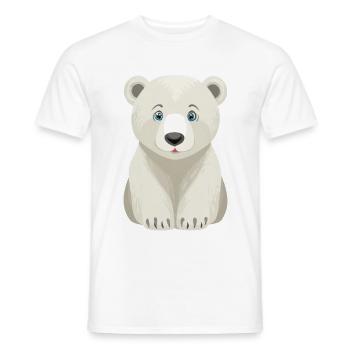 Ours polaire mignon - T-shirt homme - blanc - Devant - AI Model Male 178 dark (178cm)