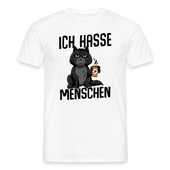 Cat I Hate People WHITE - Men's T-Shirt - white - Front - AI Model Male 178 dark (178cm)