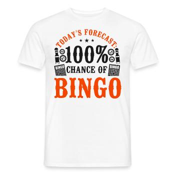 Bingo Player Today's Forecast: - Männer T-Shirt - Weiß - Vorne - AI Model Male 178 dark (178cm)