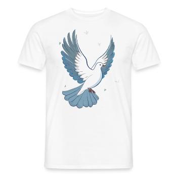 Dove of Peace - Men's T-Shirt - white - Front - AI Model Male 178 dark (178cm)