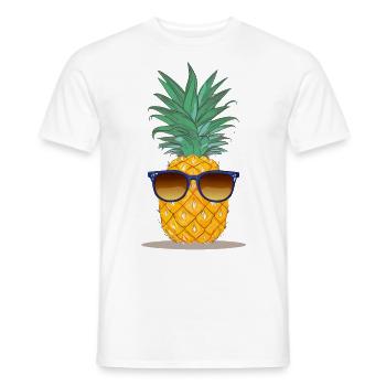 Pineapple with sunglasses - Men's T-Shirt - white - Front - AI Model Male 178 dark (178cm)