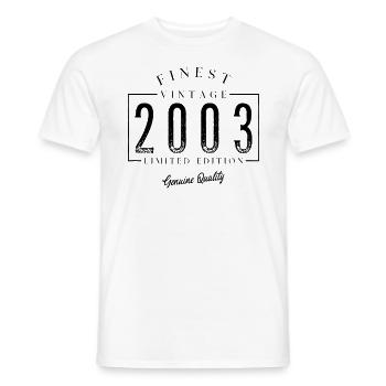 Meilleur millésime 2003 Millésime 2003 Anniversaire Anniversaire - T-shirt homme - blanc - Devant - AI Model Male 178 dark (178cm)