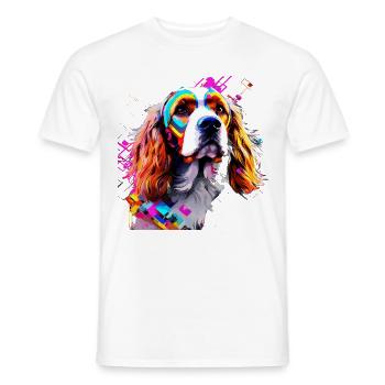 Englischer Cocker Spaniel künstlerisch gestaltet - Männer T-Shirt - Weiß - Vorne - AI Model Male 178 dark (178cm)