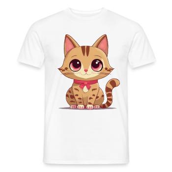 Niedliche Katze - Männer T-Shirt - Weiß - Vorne - AI Model Male 178 dark (178cm)