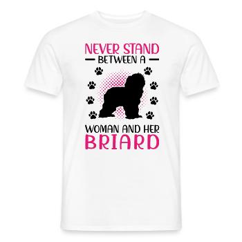 Briard Berger de Brie épouse et son Briard - T-shirt homme - blanc - Devant - AI Model Male 178 dark (178cm)