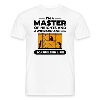 Plate-forme d’échafaudage d’échafaudage de constructeur d’échafaudages - T-shirt homme - blanc - Devant - AI Model Male 178 dark (178cm)