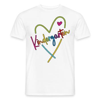 Cœur de maternelle - T-shirt homme - blanc - Devant - AI Model Male 178 dark (178cm)