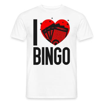 Bingo Player Heart I Love Bingo - Men's T-Shirt - white - Front - AI Model Male 178 dark (178cm)