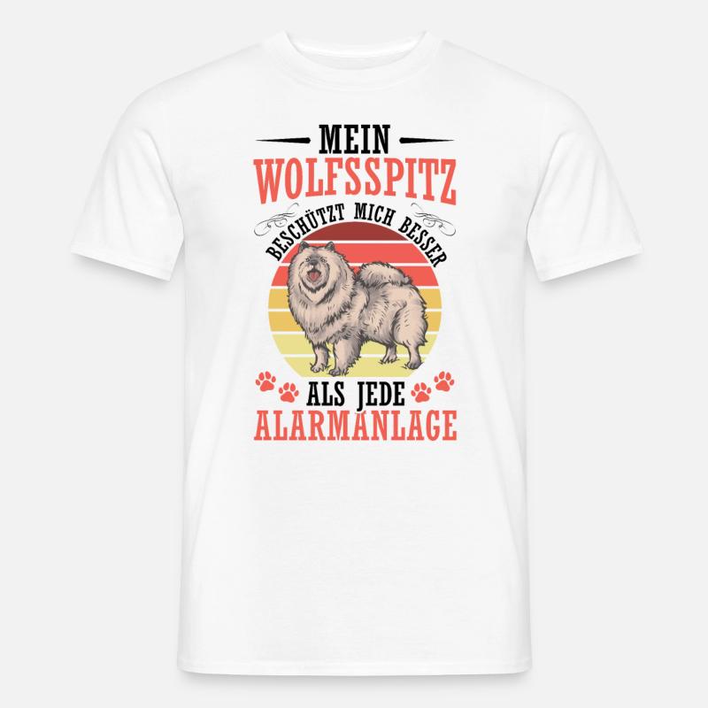 Wolfsspitz protects me German Wolfsspitz - Men’s T-shirt - white