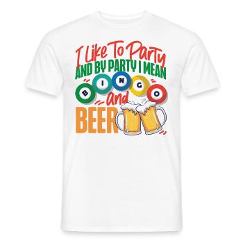 Bingo Player Birra Mi piace fare festa - T-shirt uomo - bianco - Fronte - AI Model Male 178 dark (178cm)