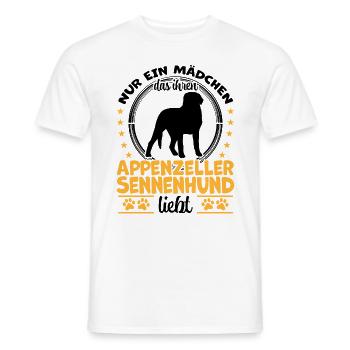 Fille aime le chien de montagne Appenzeller Chien de montagne - T-shirt homme - blanc - Devant - AI Model Male 178 dark (178cm)