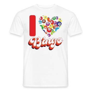 Bingo Player Heart I Love Bingo - Men's T-Shirt - white - Front - AI Model Male 178 dark (178cm)