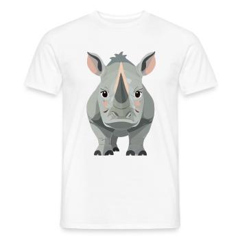 Rhinoceros - Men's T-Shirt - white - Front - AI Model Male 178 dark (178cm)