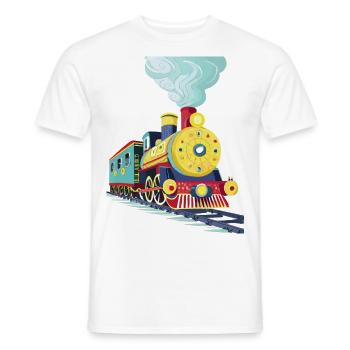 A cute locomotive - Men's T-Shirt - white - Front - AI Model Male 178 dark (178cm)