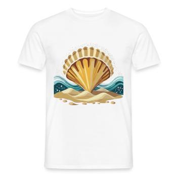 A shell by the sea - Men's T-Shirt - white - Front - AI Model Male 178 dark (178cm)
