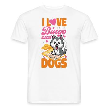 Bingo Player Dog I Love Bingo And - Men's T-Shirt - white - Front - AI Model Male 178 dark (178cm)