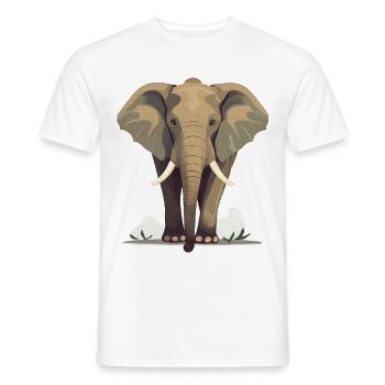 Éléphant - T-shirt homme - blanc - Devant - AI Model Male 178 dark (178cm)