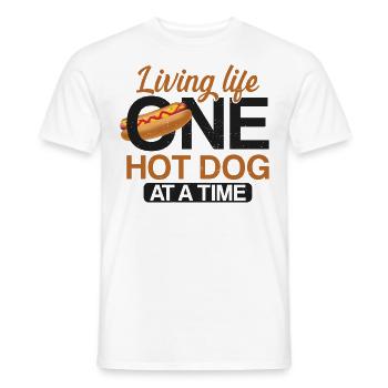 Hot Dog Adulte Vivre La Vie Un Hot - T-shirt homme - blanc - Devant - AI Model Male 178 dark (178cm)