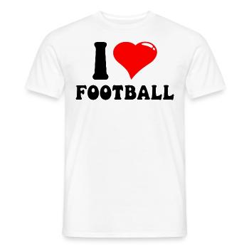 I love Football I ❤️ Football – American Football - Männer T-Shirt - Weiß - Vorne - AI Model Male 178 dark (178cm)