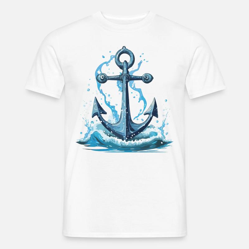 Anker - Männer T-Shirt - Weiß