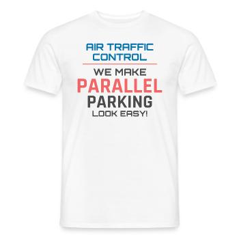Air Traffic Controller ATC Aviation Humor Airplane - Men's T-Shirt - white - Front - AI Model Male 178 dark (178cm)