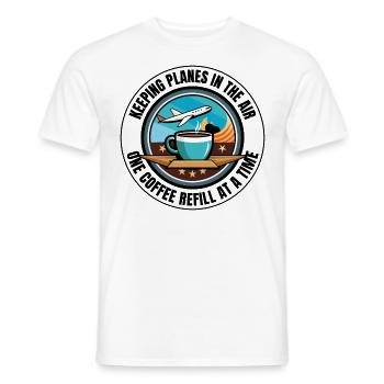 Air Traffic Controller Coffee ATC Aviation Humor - Men's T-Shirt - white - Front - AI Model Male 178 dark (178cm)