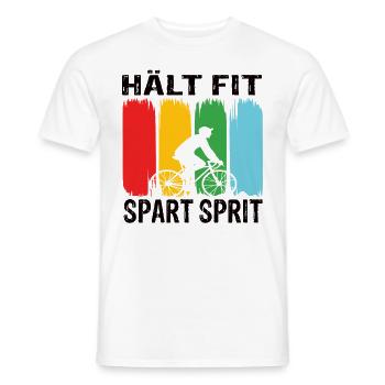 Hält Fit Spart Spirt Fahrrad Rennrad Radfahrer - Männer T-Shirt - Weiß - Vorne - AI Model Male 178 dark (178cm)