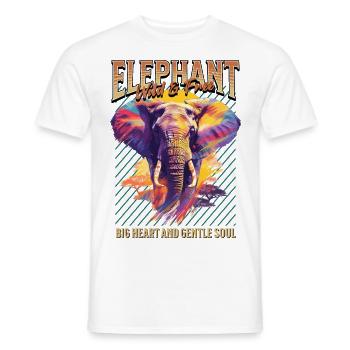 Éléphant Afrique Safari Nature Nature Nature Aquarelle Art - T-shirt homme - blanc - Devant - AI Model Male 178 dark (178cm)