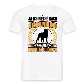 Mountain Dog Smell of Swiss Mountain Dog - Men's T-Shirt - white - Front - AI Model Male 178 dark (178cm)