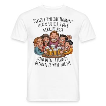 Lustiger Biermoment für Biertrinker Bier Meme - Männer T-Shirt - Weiß - Vorne - AI Model Male 178 dark (178cm)