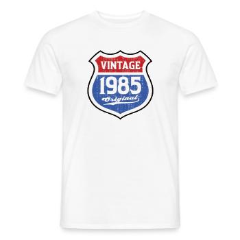 1985 Birthday Route Vintage Original - Men's T-Shirt - white - Front - AI Model Male 178 dark (178cm)