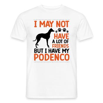 Podenco is my friend greyhound Podenco - Men's T-Shirt - white - Front - AI Model Male 178 dark (178cm)