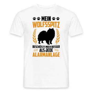 Wolfspitz is better than Alarm Keeshond - Men's T-Shirt - white - Front - AI Model Male 178 dark (178cm)