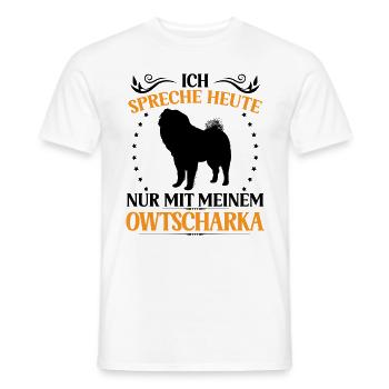 Ovcharka Talk to Caucasian Ovcharka - Men's T-Shirt - white - Front - AI Model Male 178 dark (178cm)