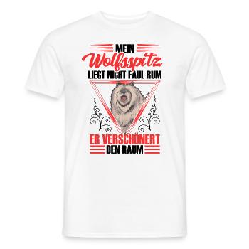 Wolfspitz is not lazy Keeshond - Men's T-Shirt - white - Front - AI Model Male 178 dark (178cm)