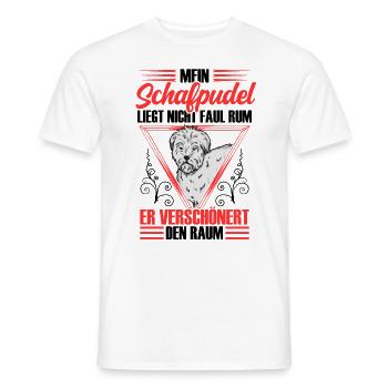 Sheep poodle beautifies the room Shepherd Poodle - Men's T-Shirt - white - Front - AI Model Male 178 dark (178cm)