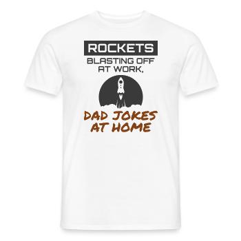 Vater eines Luft- und Raumfahrtingenieurs scherzt mit Raketenwissenschaftler - Männer T-Shirt - Weiß - Vorne - AI Model Male 178 dark (178cm)