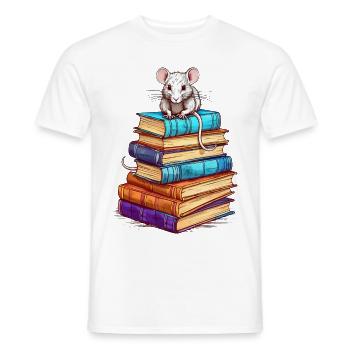 Rat de bibliothèque - T-shirt homme - blanc - Devant - AI Model Male 178 dark (178cm)