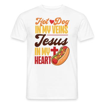 Hot Dog Adult Jesus Faith - Men's T-Shirt - white - Front - AI Model Male 178 dark (178cm)