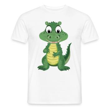 Niedliches Krokodil - Männer T-Shirt - Weiß - Vorne - AI Model Male 178 dark (178cm)