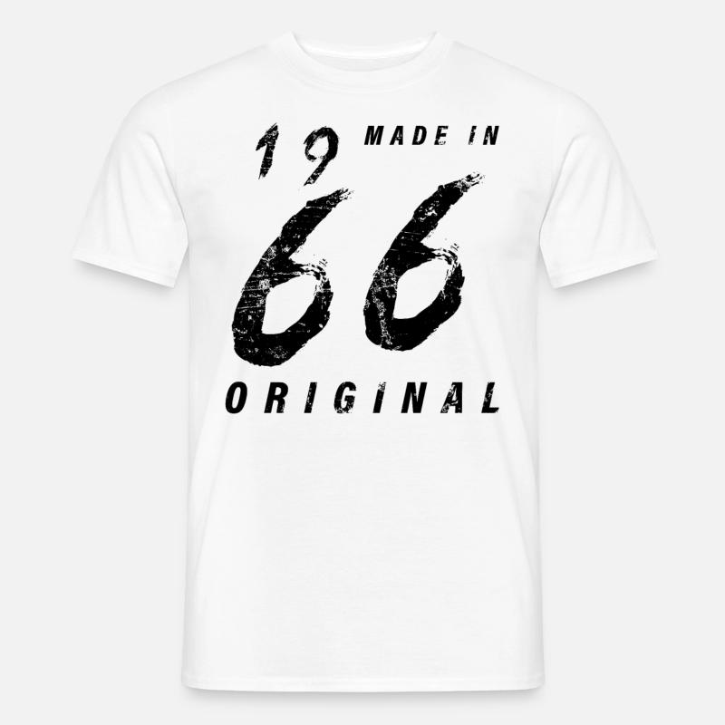 Made In 1966 Originale Compleanno Grunge Distressed - T-shirt uomo - bianco