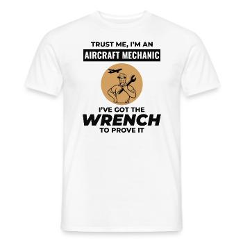 Mécanicien d’aéronefs Technicien d’entretien aéronautique - T-shirt homme - blanc - Devant - AI Model Male 178 dark (178cm)