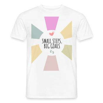 Small Steps Big Goals - Men's T-Shirt - white - Front - AI Model Male 178 dark (178cm)