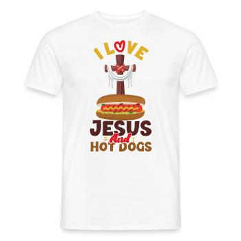 Hot Dog Adult Jesus Faith - Men's T-Shirt - white - Front - AI Model Male 178 dark (178cm)