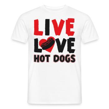 Hot Dog Adult Live Love Hot Dogs - Men's T-Shirt - white - Front - AI Model Male 178 dark (178cm)