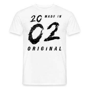 Fabriqué en 2002 Original Anniversaire Grunge En Détresse - T-shirt homme - blanc - Devant - AI Model Male 178 dark (178cm)