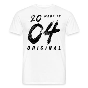 Made In 2004 Original Birthday Grunge Distressed - Men's T-Shirt - white - Front - AI Model Male 178 dark (178cm)