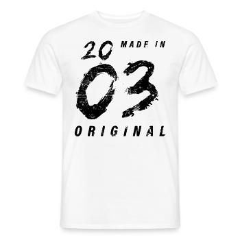 Made In 2003 Original Birthday Grunge Distressed - Men's T-Shirt - white - Front - AI Model Male 178 dark (178cm)