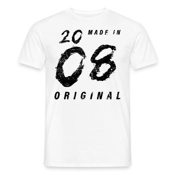 Made In 2008 Original Birthday Grunge Distressed - Men's T-Shirt - white - Front - AI Model Male 178 dark (178cm)