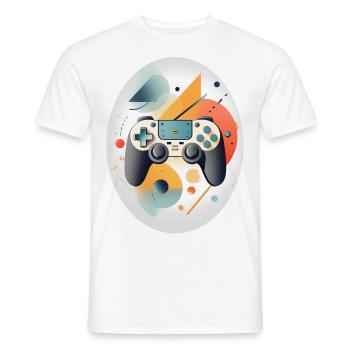 Manettes pour jeux vidéo - T-shirt homme - blanc - Devant - AI Model Male 178 dark (178cm)